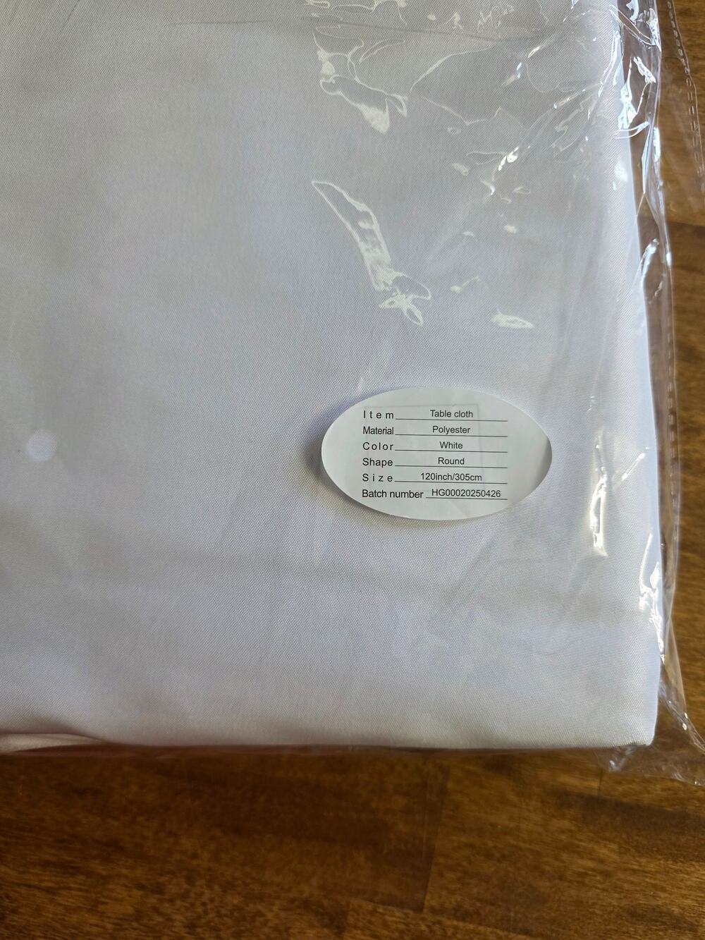 Set of 2 Round Tablecloths 120" - White and Blue